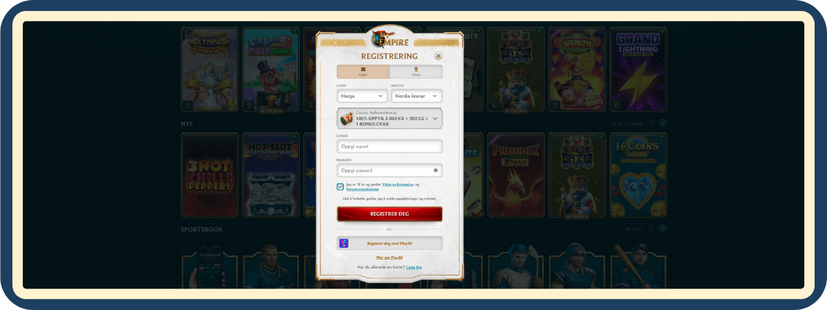 Registreringsprosess hos My Empire Casino – en informativ, tydelig og ansvarlig forklaring på hvordan registrering skjer, hvilke steg som inngår, og hva spillere bør vite for å gjennomføre en enkel og rask opprettelse av konto, inkludert sikkerhet og personvern.