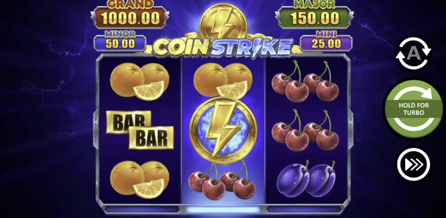 Spill din bonus uten innskudd på spillet Coin Strike Hold and Win på VinciSpin casino (www.spillnettsteder.com)