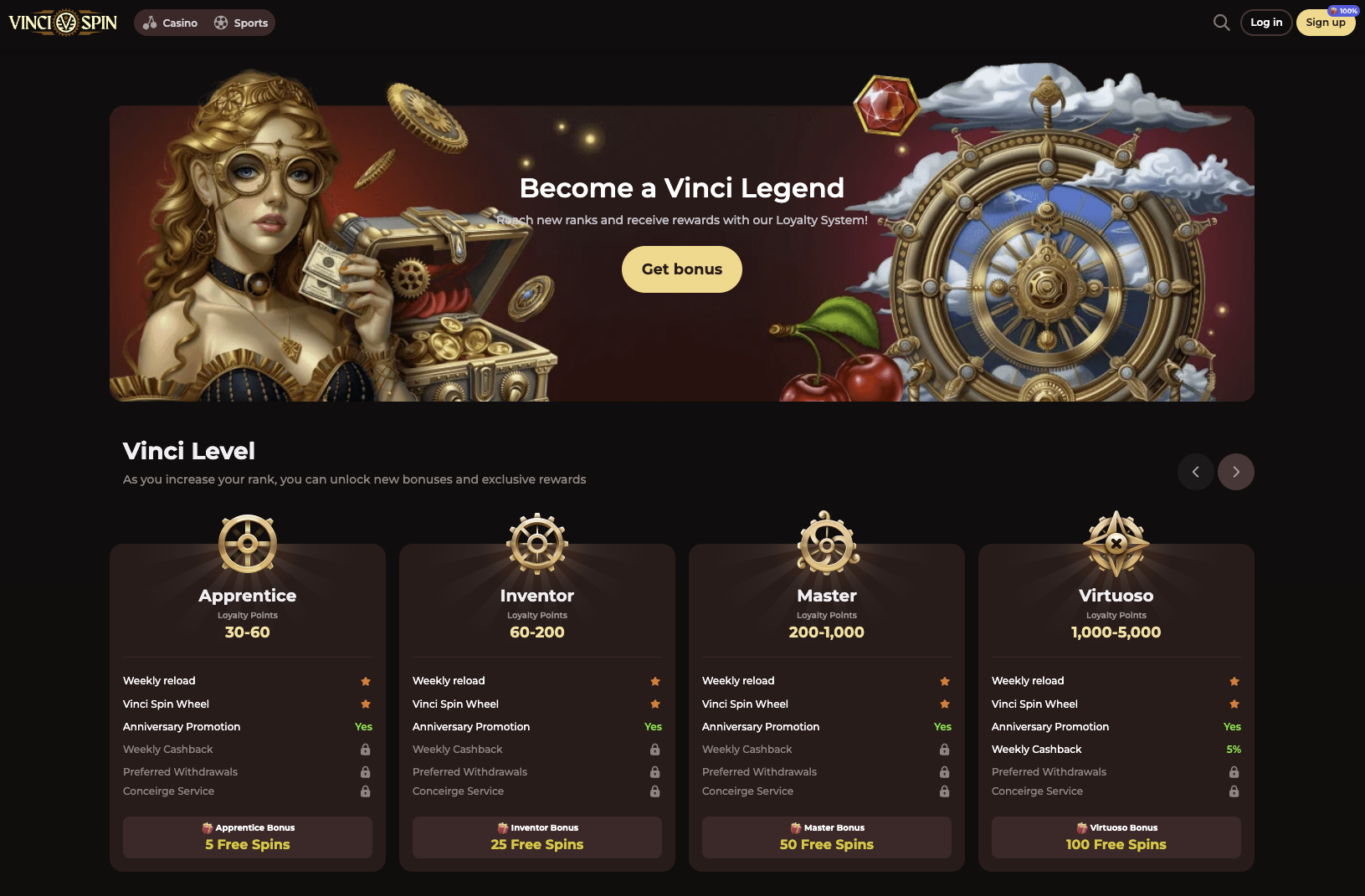 VinciSpin Casino VIP-klubb og lojalitetsprogram – Eksklusive belønninger, cashback, spesialbonuser og personlig support for lojale spillere. Jo mer du spiller, desto bedre fordeler!