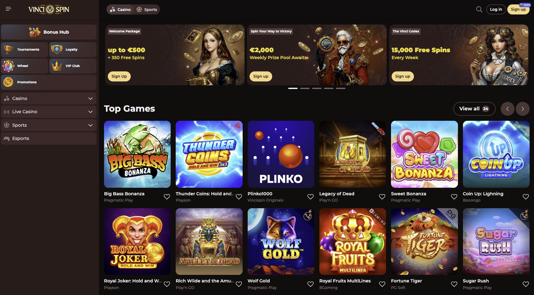VinciSpin Casino – Opplev spenning med eksklusive spill, store bonuser og en førsteklasses spillopplevelse. Spill slots, live casino og bordspill med de beste tilbudene!