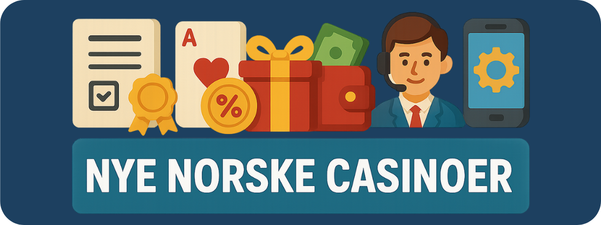 Trygge og moderne nye casinoer i Norge med lisens, raske uttak og bredt spillutvalg