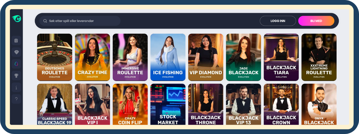 Live casino hos Crocoslots Casino – rulett og kortspill Rulett-bord i live casino hos Crocoslots Casino