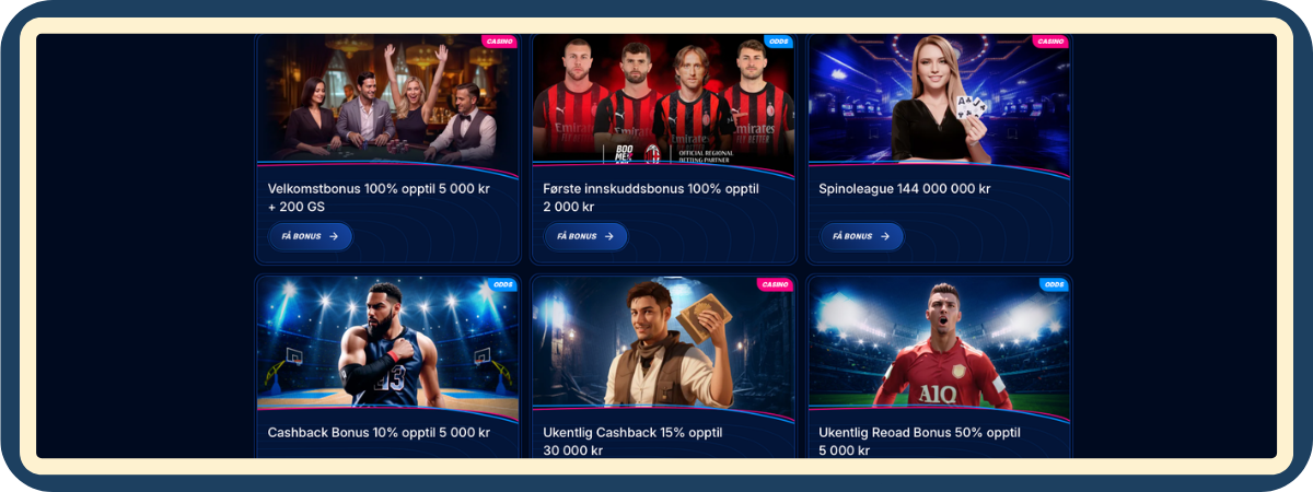 Bonuser og kampanjer hos Boomerang Bet Casino Bonuser og kampanjer hos Boomerang Bet Casino – en informativ og balansert oversikt over tilgjengelige bonuskampanjer, inkludert velkomstbonus, gratisspinn, reload-bonuser og andre kampanjer, presentert for å hjelpe spillere med å forstå vilkår og ta trygge, velinformerte valg.