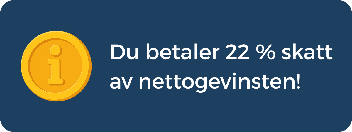 Skatt på casino-gevinster – Du betaler 22 % skatt av nettogevinsten!